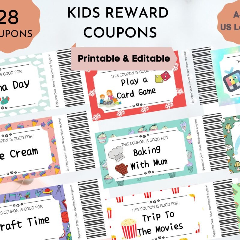 Printable Kids Reward Coupons