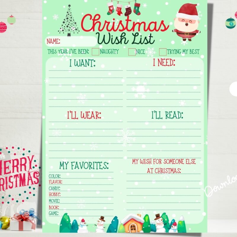 Christmas Wish List for Kids