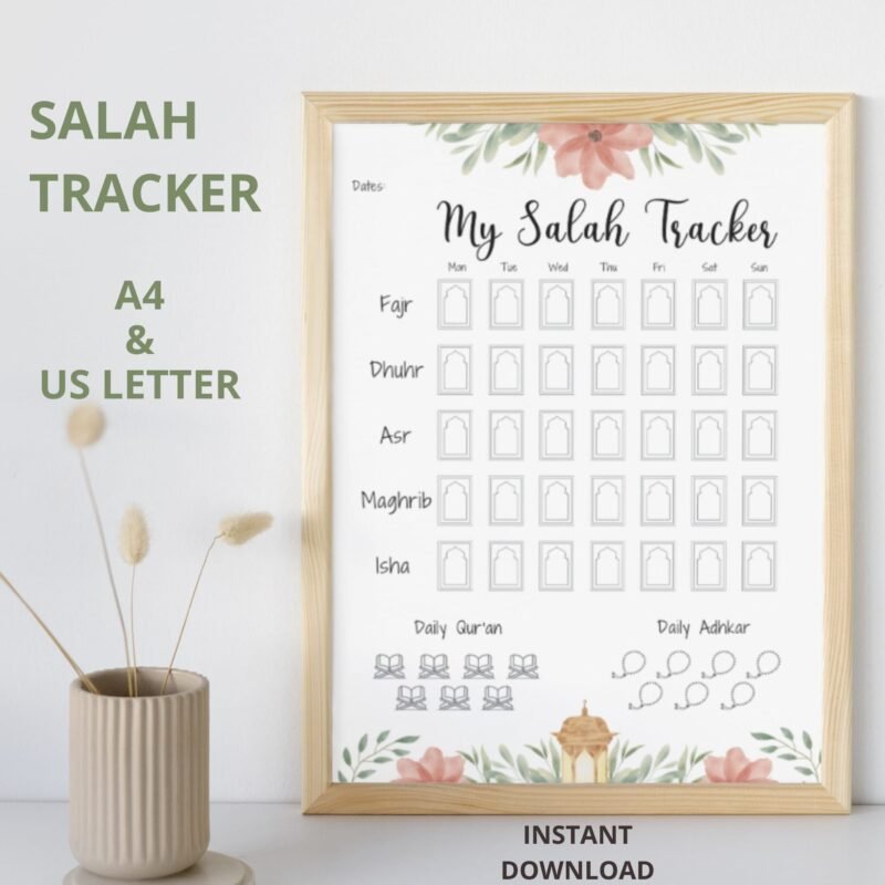 Printable My Salah Tracker