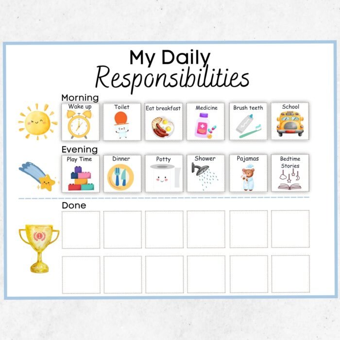 Kids Daily Responsibility Chart and Routine Cards - Image 2