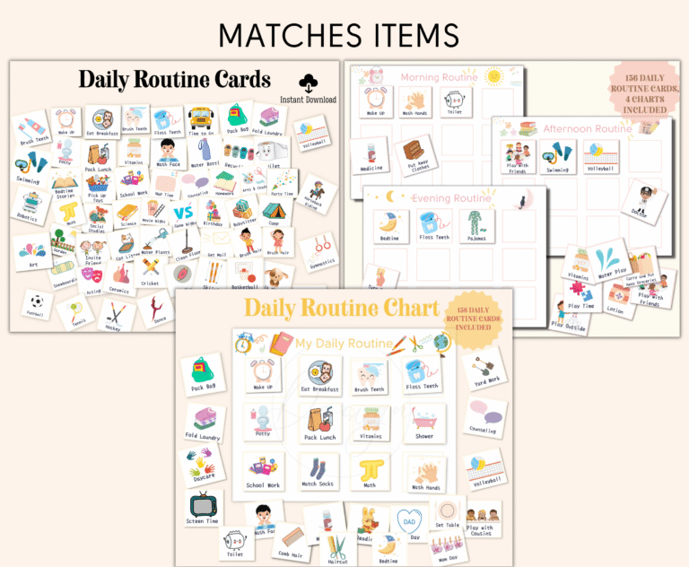 Work Routine Cards Daily Routine Chart Concrete Mixer Truck - Printable Works
