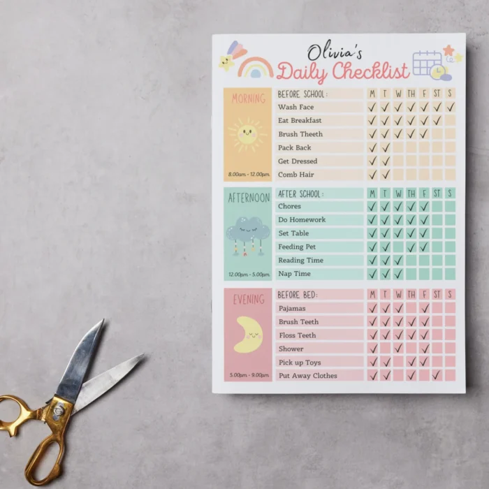 Kids Daily School Checklist, Responsibility Chart, To Do List - Image 3