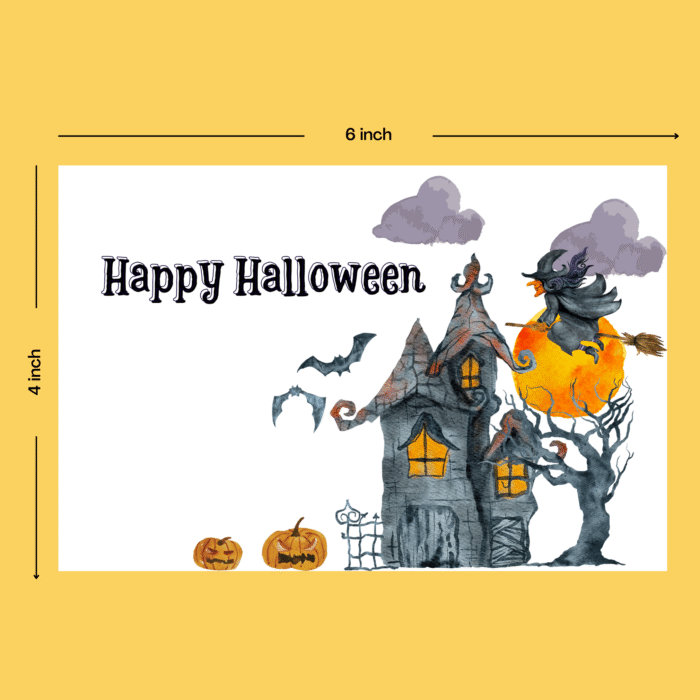 Halloween Card with The Haunted House and Witch - Image 7