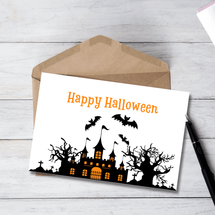 Halloween Card with Spooky Castle