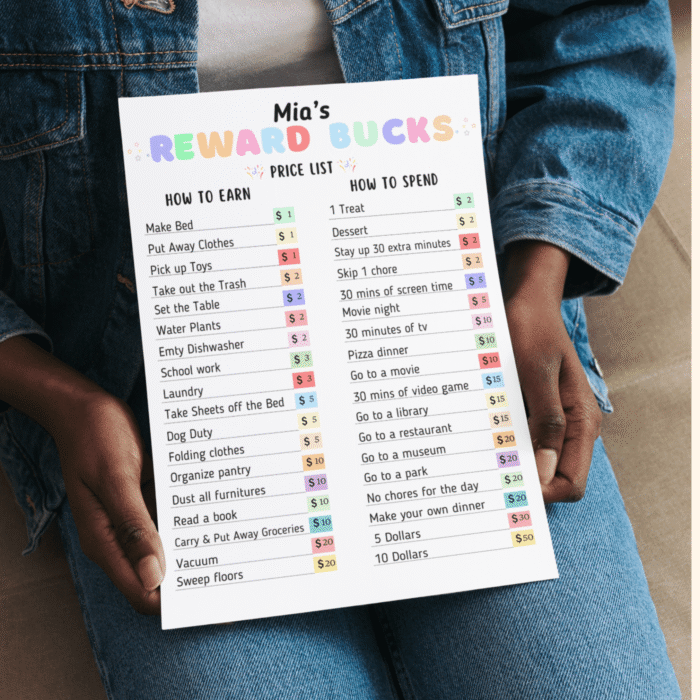 Printable Kids Reward Bucks, Reward Chart System for Kids - Image 2