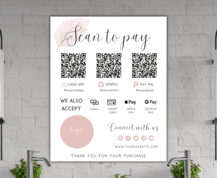 QR Code Payment Sign for Small Businesses
