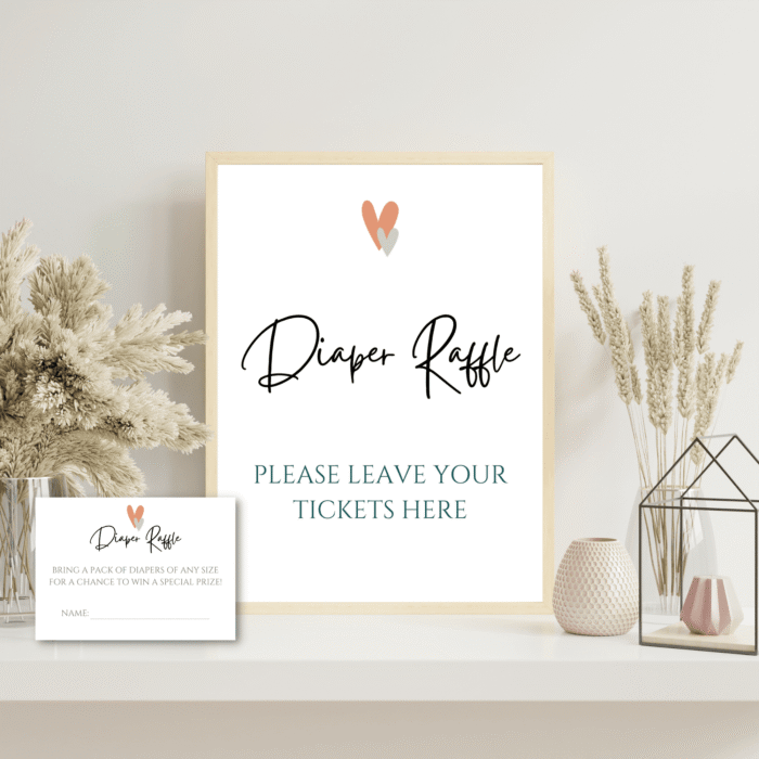 Baby Diaper Raffle Sign and Cards