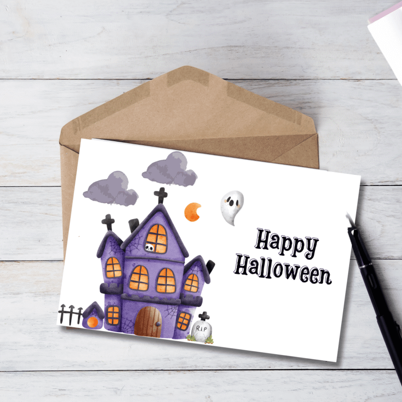 Haunted House Halloween Card