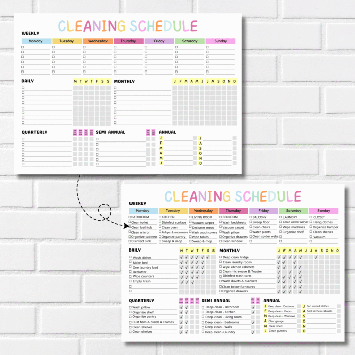 Cleaning Schedule, Printable, Editable - Image 3