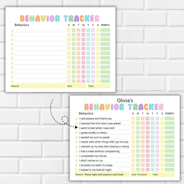 Daily Behavior Tracker for Kids