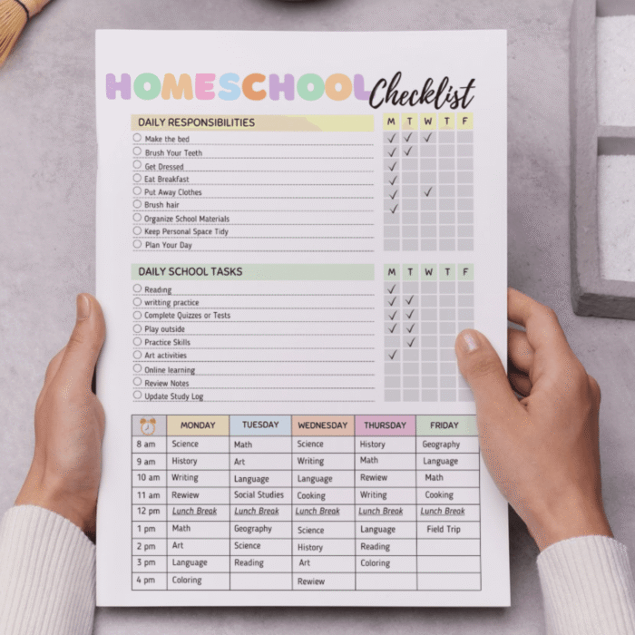Homeschool Checklist, Printable, Editable PDF - Image 3