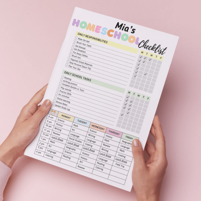 Homeschool Checklist, Printable, Editable PDF - Image 8