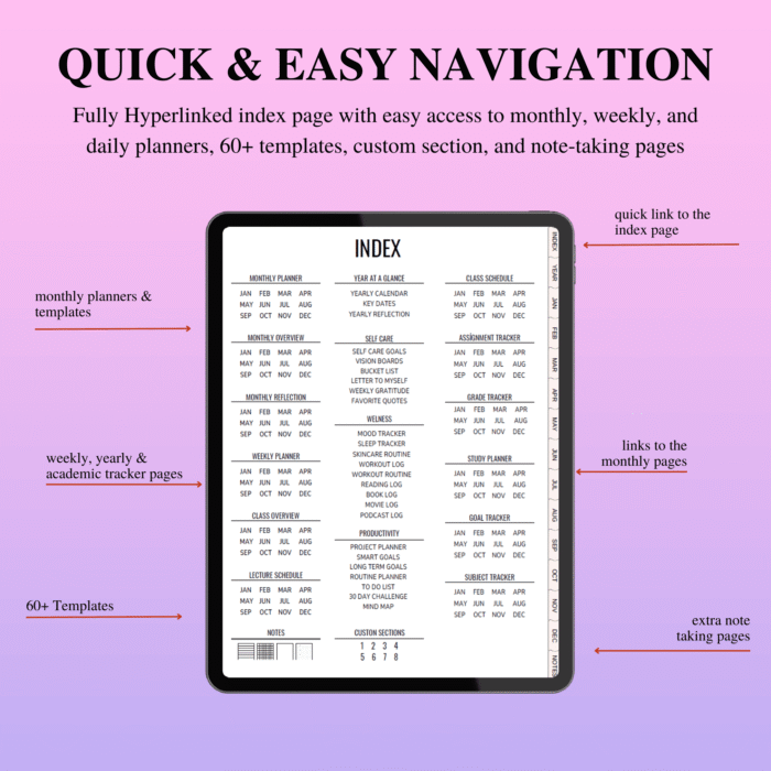 Digital Student Planner for GoodNotes & Notability - Image 2