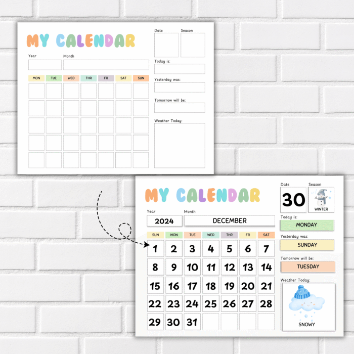 Kids Daily Calendar for Learning Days - Image 4