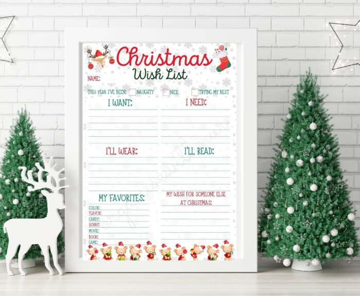 Christmas Wish List for Kids, Wish List Template - Image 2