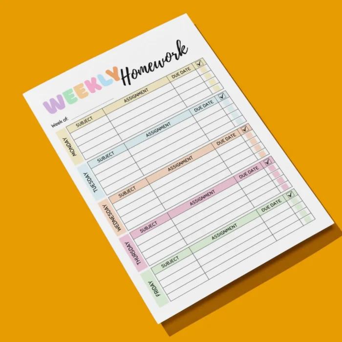 Homework Checklist - Image 4