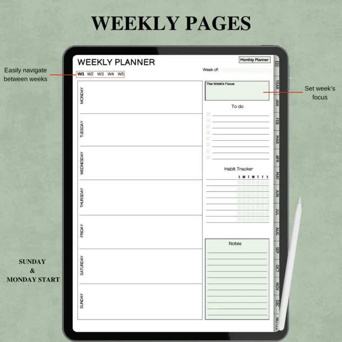 Digital Life Planner for GoodNotes & Notability - Image 5