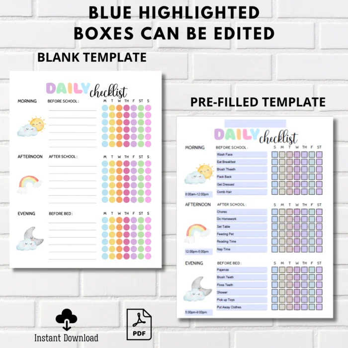 Kids Daily Routine Planner