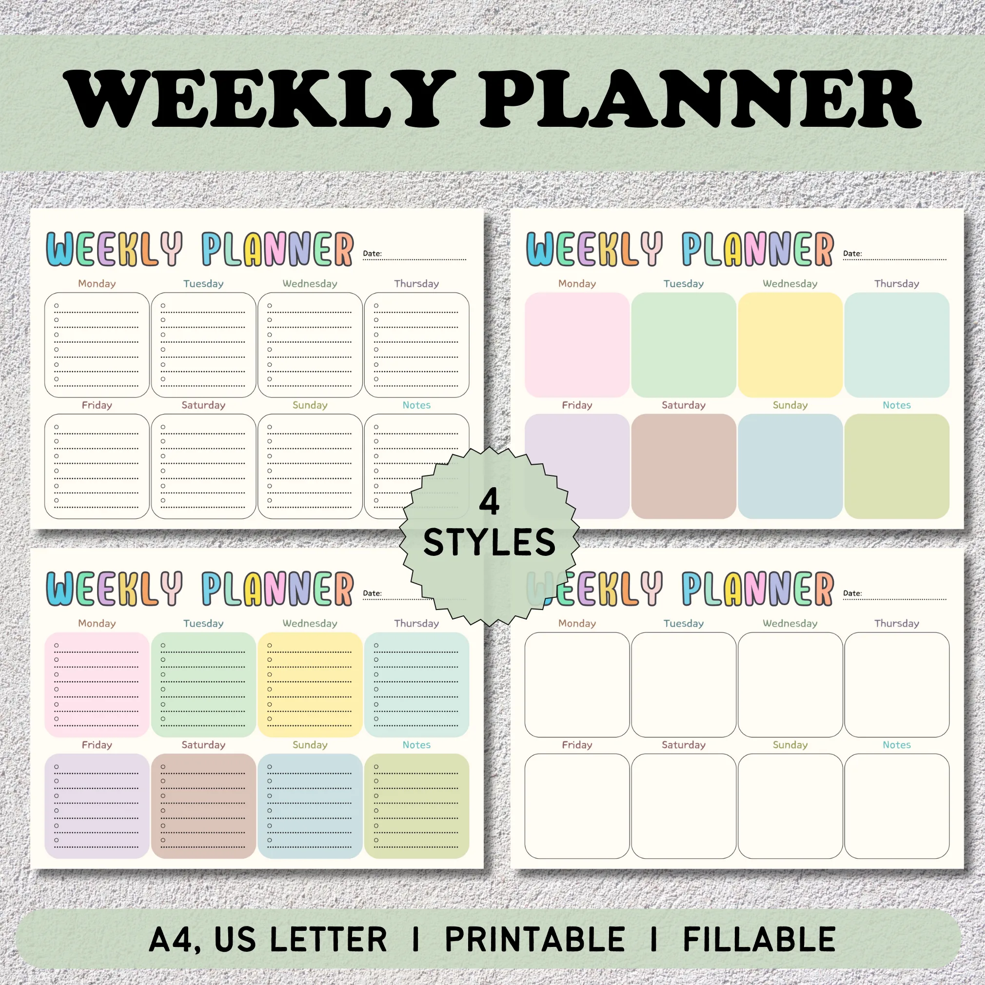 Colorful Weekly Planner