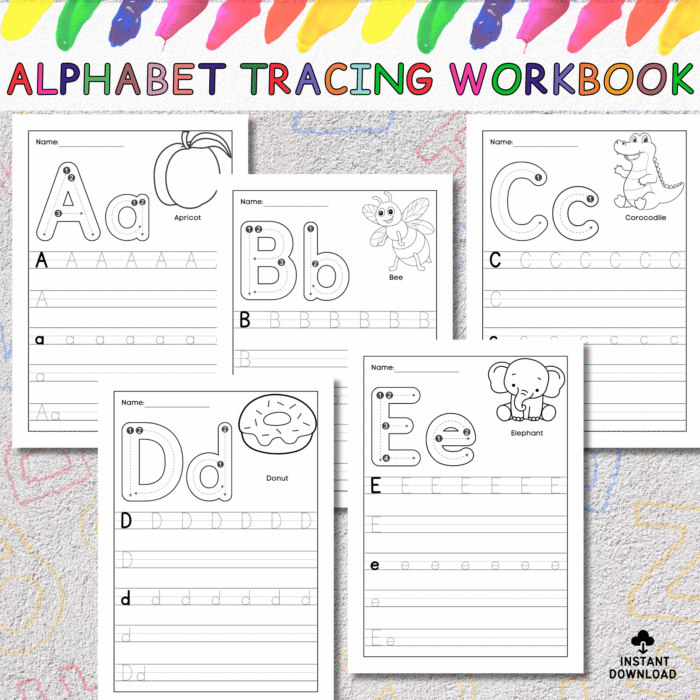 Alphabet Tracing Worksheets for Kids