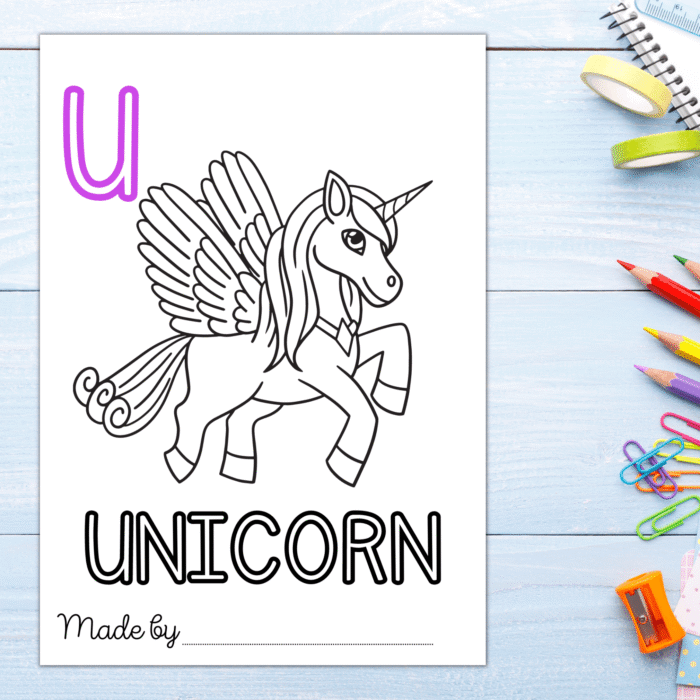 Printable ABC Book for Baby Shower ? 56 Pages A to Z Coloring & Writing Activity - Image 11