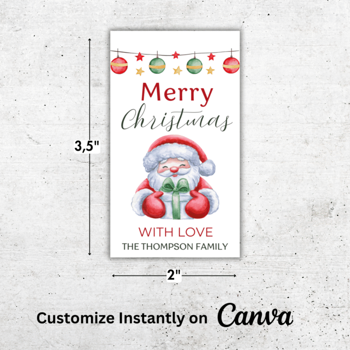 Christmas Gift Tag Template, Editable - Image 3