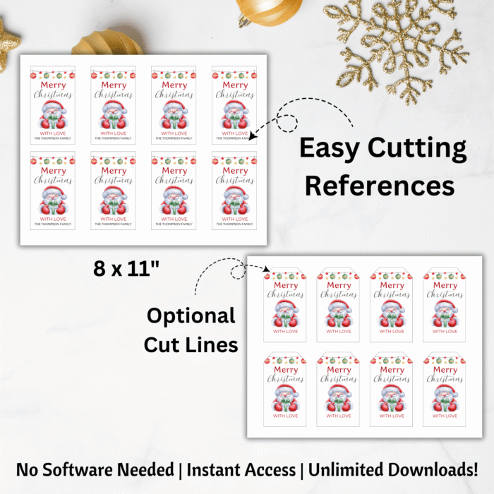 Christmas Gift Tag Template, Editable - Image 5
