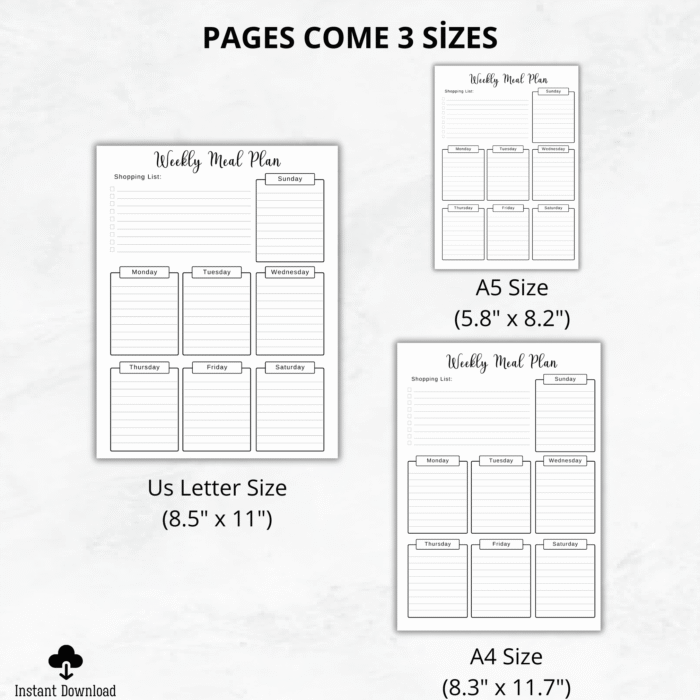 Printable Meal Planner Template, Shopping List - Image 2