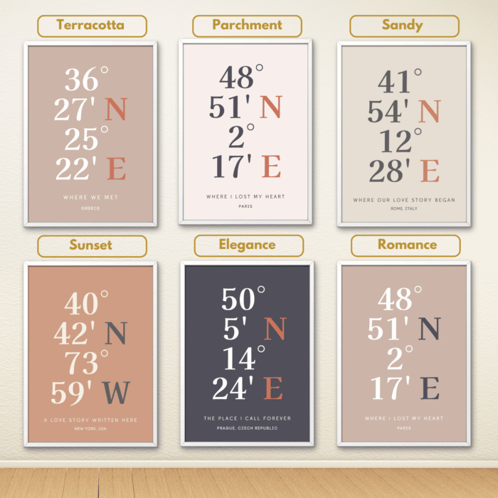 Custom Coordinates Wall Art - Latitude and Longitude Print - Image 4