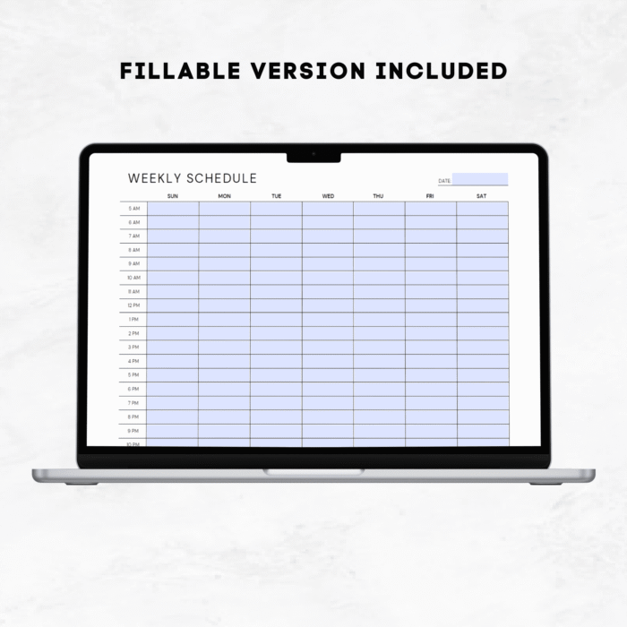 Hourly Weekly Schedule, Printable Weekly Planner - Image 3