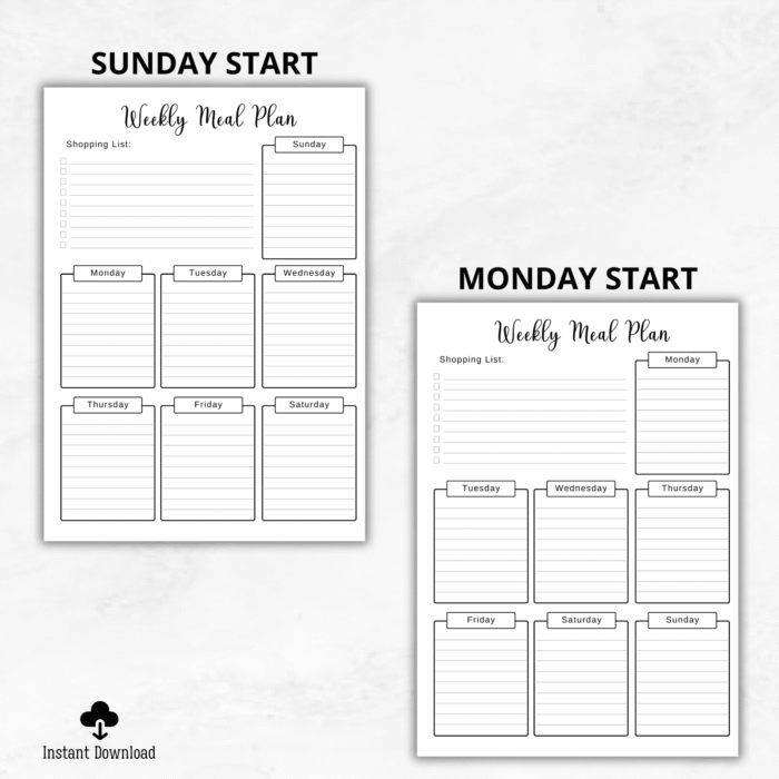 Printable Meal Planner Template, Shopping List - Image 3