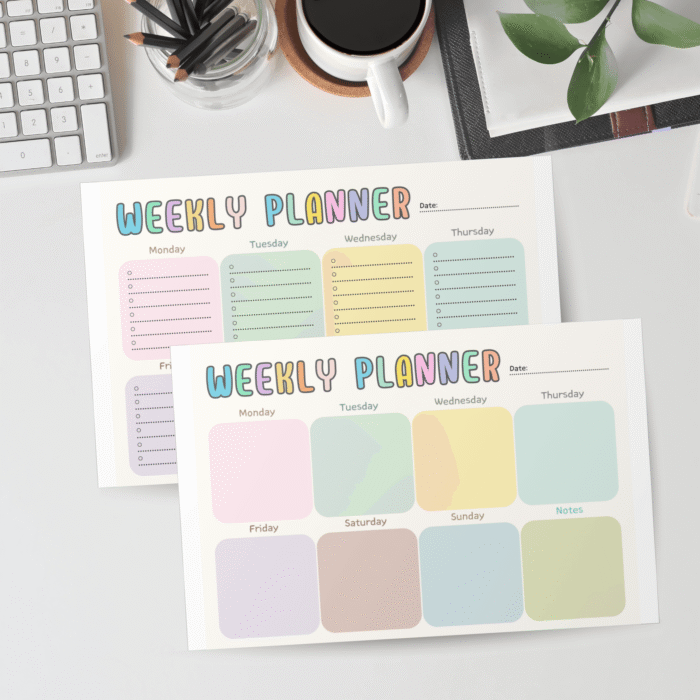Colorful Weekly Planner, Printable, Digital for Better Organization - Image 3