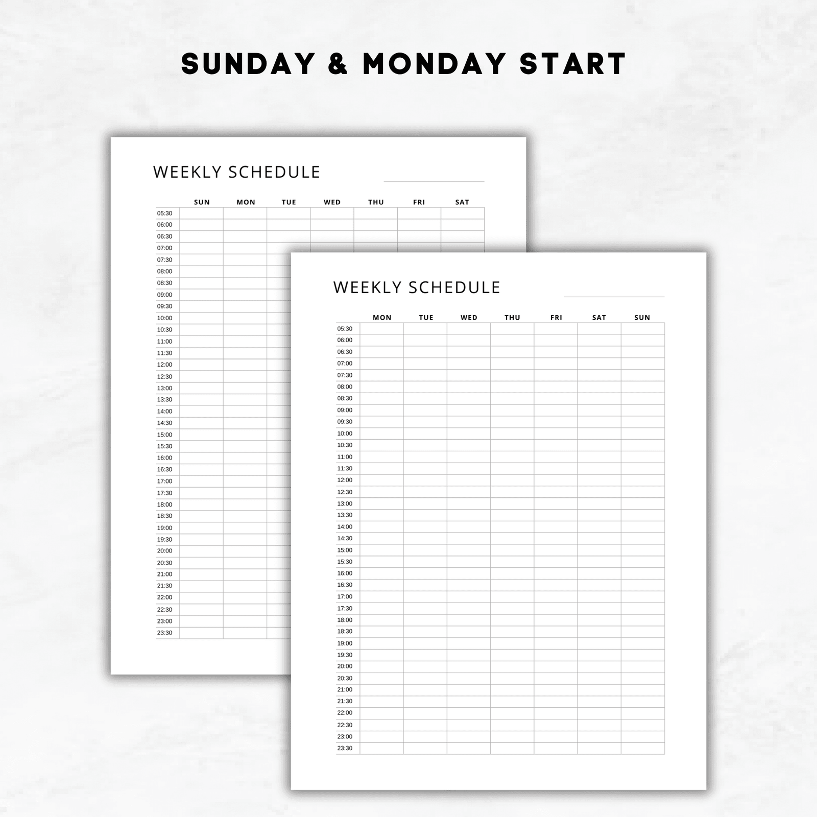 Half Hour Weekly Schedule, Printable Weekly Planner - Image 2