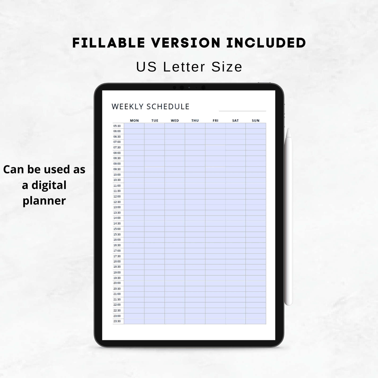 Half Hour Weekly Schedule, Printable Weekly Planner - Image 5