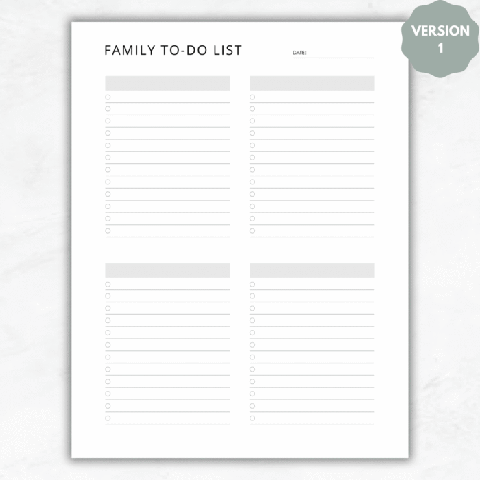 Family To Do List Printable, Tasks for Family Members - Image 2