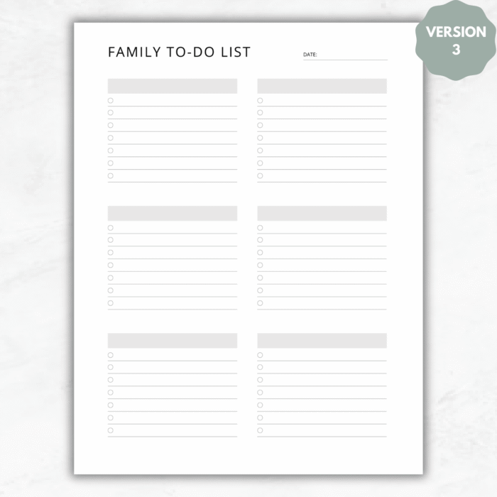 Family To Do List Printable, Tasks for Family Members - Image 4