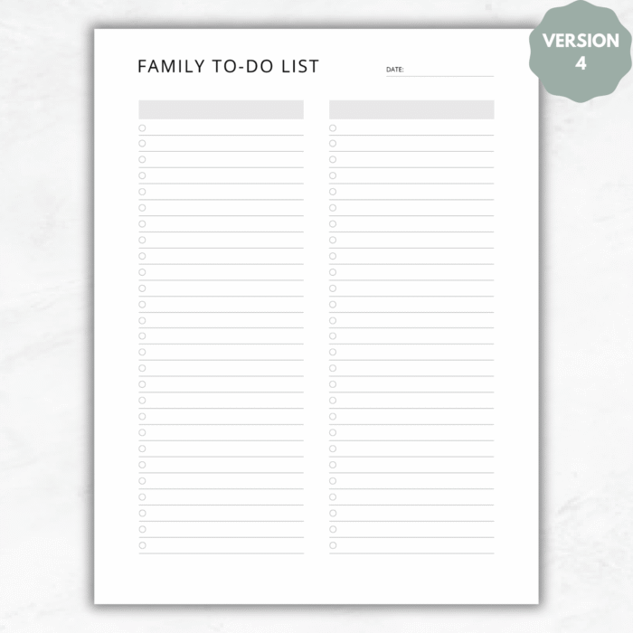 Family To Do List Printable, Tasks for Family Members - Image 5