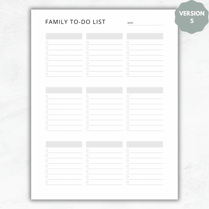 Family To Do List Printable, Tasks for Family Members - Image 6