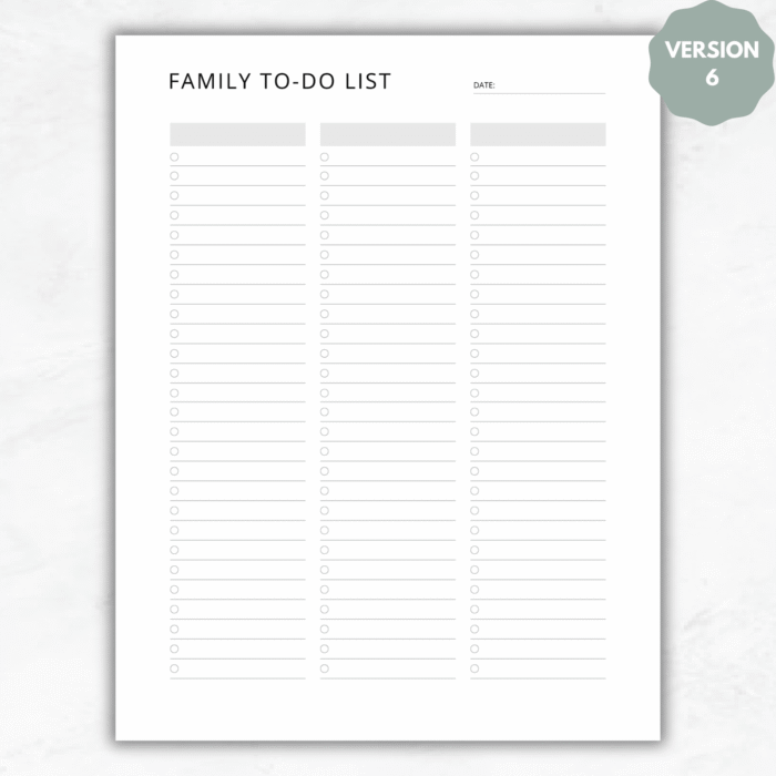 Family To Do List Printable, Tasks for Family Members - Image 7