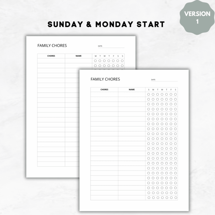 Weekly Family Chores, Printable House Responsibilities - Image 2