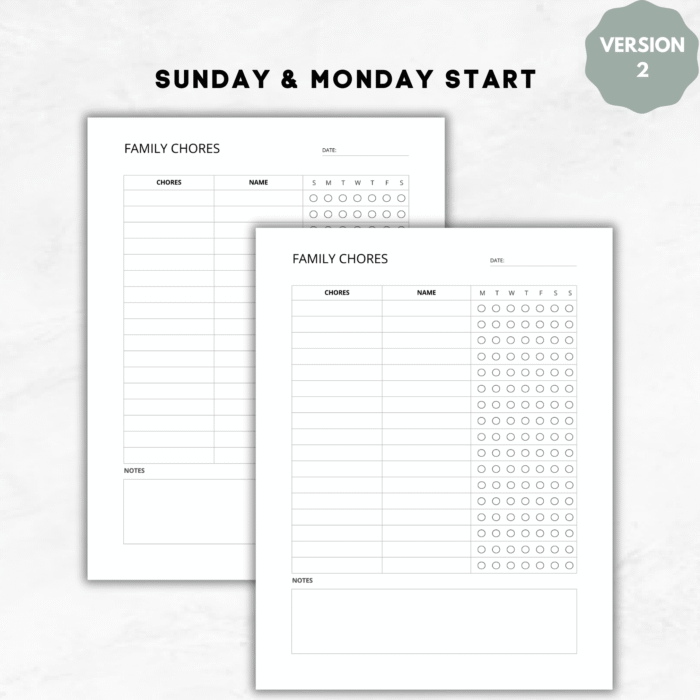 Weekly Family Chores, Printable House Responsibilities - Image 3