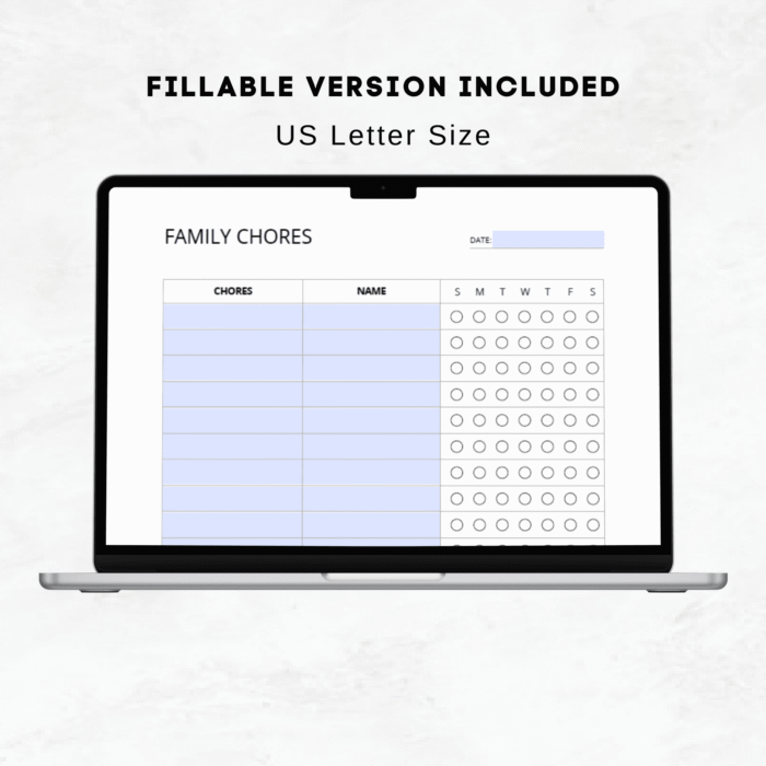 Weekly Family Chores, Printable House Responsibilities - Image 4