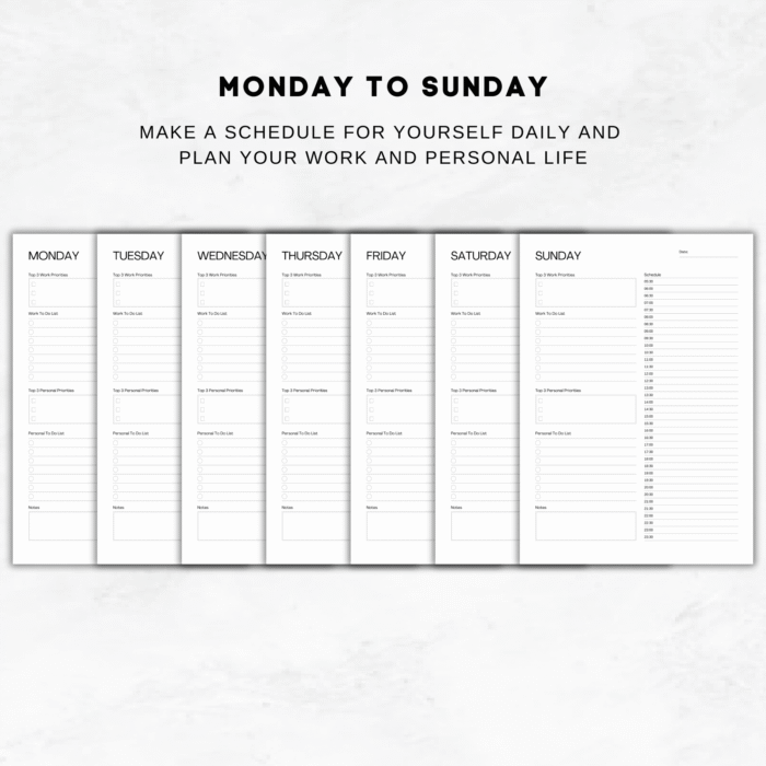 Work From Home Planner, Printable Daily Planner - Image 3