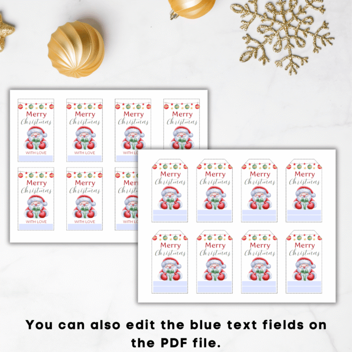 Christmas Gift Tag Template, Editable - Image 7