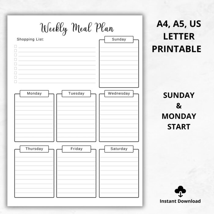 Printable Meal Planner Template