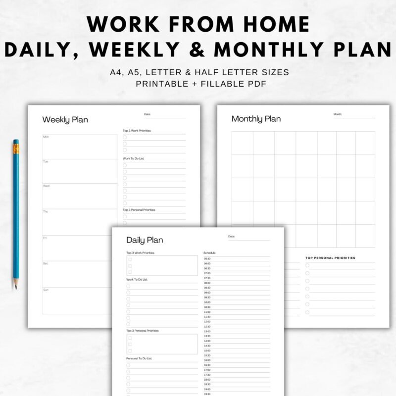 Printable Work From Home Planner