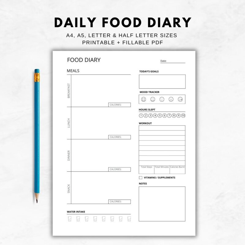 Daily Food Diary Printable