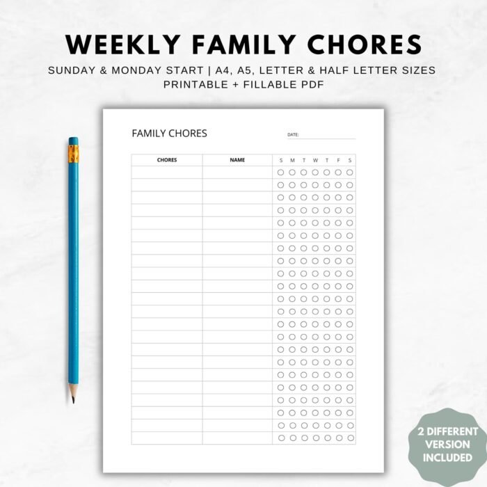 Weekly Family Chores