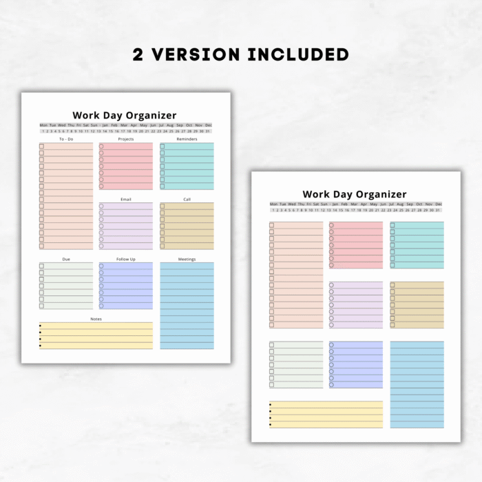 Work Day Organizer Printable, Work Planner - Image 3
