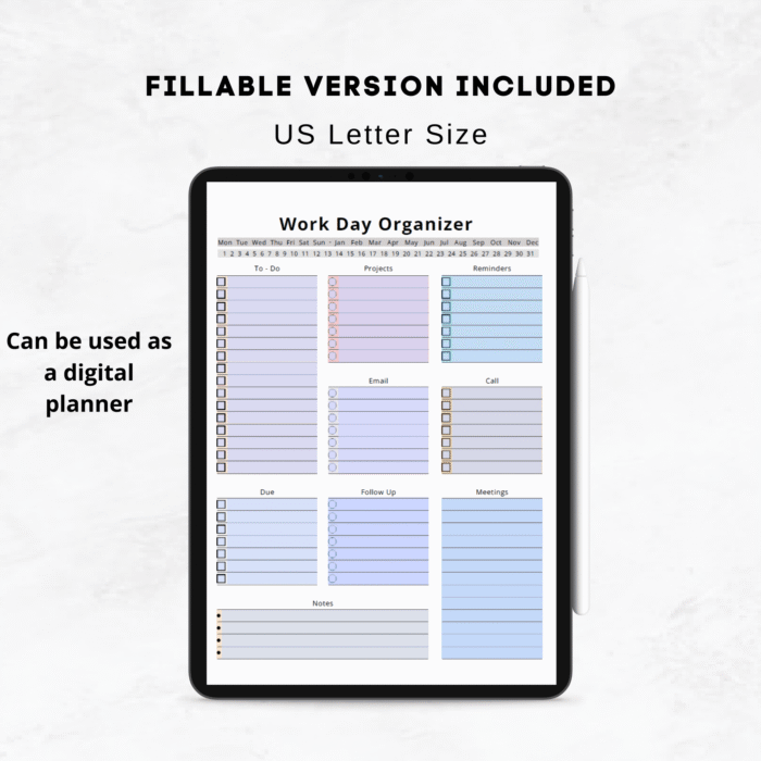 Work Day Organizer Printable, Work Planner - Image 6